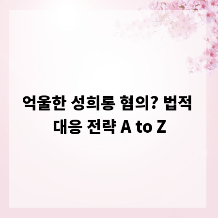 억울한 성희롱 혐의? 법적 대응 전략 A to Z