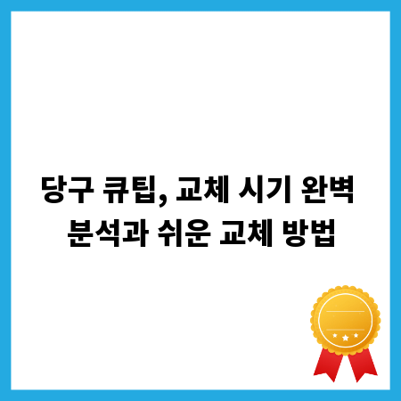 당구 큐팁, 교체 시기 완벽 분석과 쉬운 교체 방법