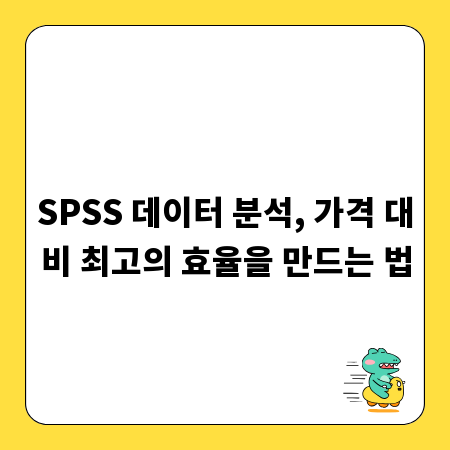 SPSS 데이터 분석, 가격 대비 최고의 효율을 만드는 법