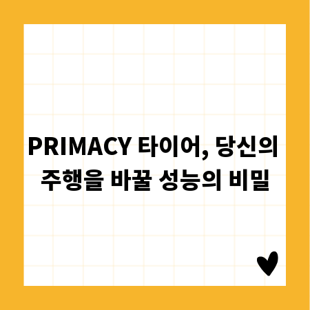 PRIMACY 타이어, 당신의 주행을 바꿀 성능의 비밀