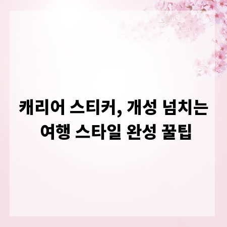 캐리어 스티커, 개성 넘치는 여행 스타일 완성 꿀팁