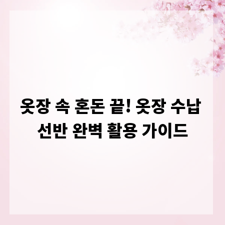 옷장 속 혼돈 끝! 옷장 수납 선반 완벽 활용 가이드