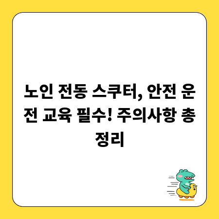 노인 전동 스쿠터, 안전 운전 교육 필수! 주의사항 총정리