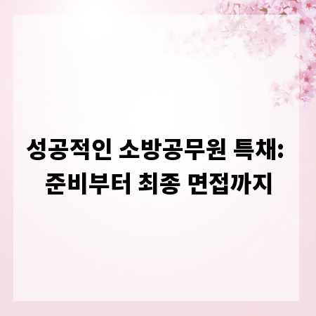 성공적인 소방공무원 특채: 준비부터 최종 면접까지