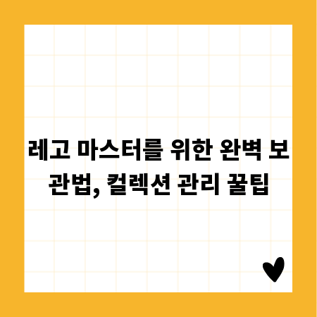 레고 마스터를 위한 완벽 보관법, 컬렉션 관리 꿀팁