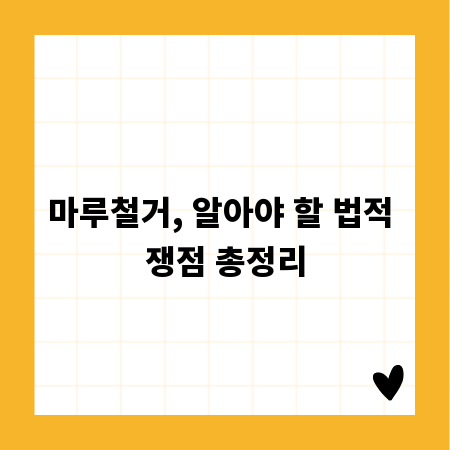 마루철거, 알아야 할 법적 쟁점 총정리