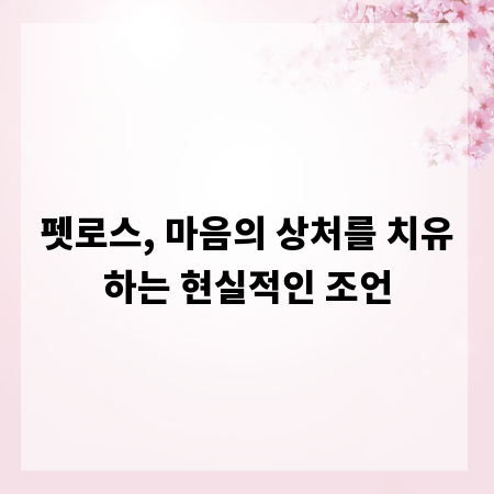 펫로스, 마음의 상처를 치유하는 현실적인 조언