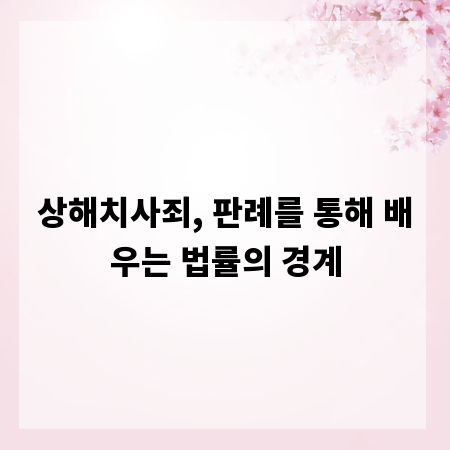 상해치사죄, 판례를 통해 배우는 법률의 경계