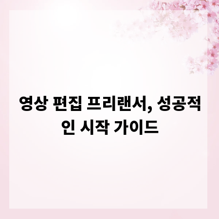 영상 편집 프리랜서, 성공적인 시작 가이드