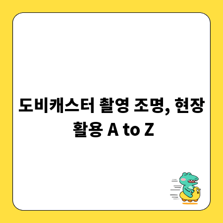도비캐스터 촬영 조명, 현장 활용 A to Z