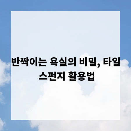 반짝이는 욕실의 비밀, 타일 스펀지 활용법