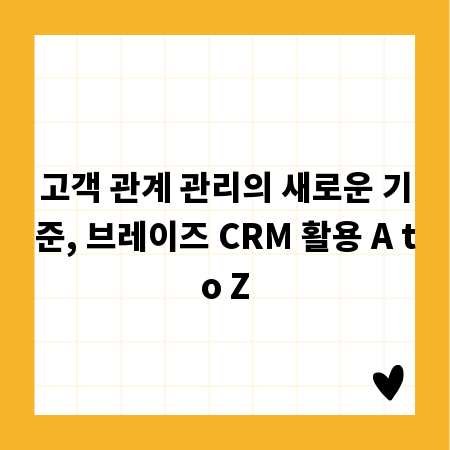 고객 관계 관리의 새로운 기준, 브레이즈 CRM 활용 A to Z