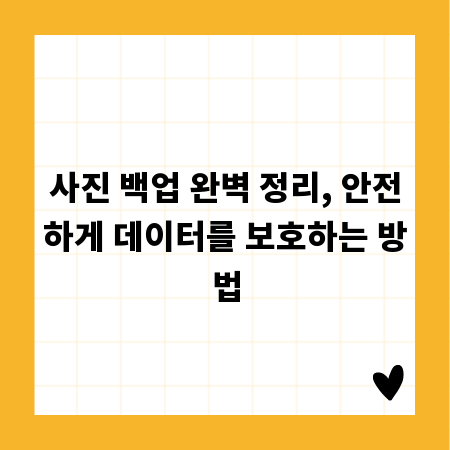 사진 백업 완벽 정리, 안전하게 데이터를 보호하는 방법