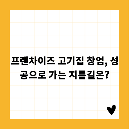 프랜차이즈 고기집 창업, 성공으로 가는 지름길은?