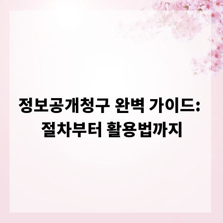 정보공개청구 완벽 가이드: 절차부터 활용법까지