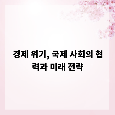 경제 위기, 국제 사회의 협력과 미래 전략