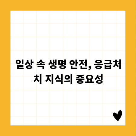 일상 속 생명 안전, 응급처치 지식의 중요성