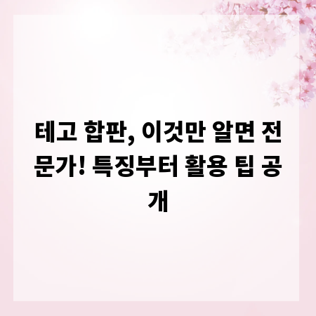 테고 합판, 이것만 알면 전문가! 특징부터 활용 팁 공개