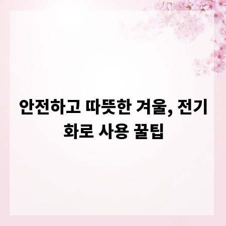 안전하고 따뜻한 겨울, 전기화로 사용 꿀팁