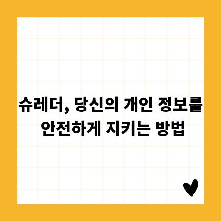슈레더, 당신의 개인 정보를 안전하게 지키는 방법