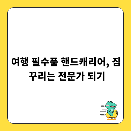 여행 필수품 핸드캐리어, 짐 꾸리는 전문가 되기