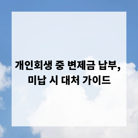 개인회생 중 변제금 납부, 미납 시 대처 가이드