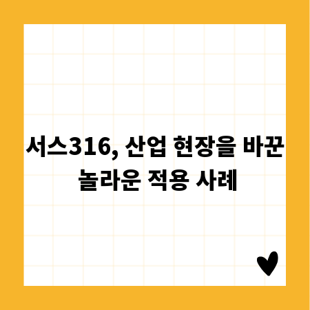 서스316, 산업 현장을 바꾼 놀라운 적용 사례