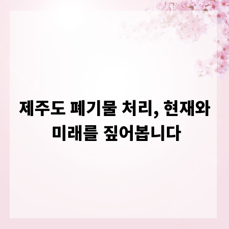 제주도 폐기물 처리, 현재와 미래를 짚어봅니다