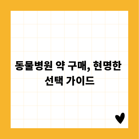 동물병원 약 구매, 현명한 선택 가이드