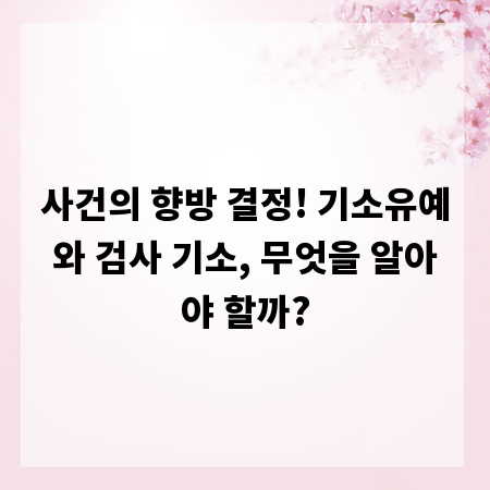 사건의 향방 결정! 기소유예와 검사 기소, 무엇을 알아야 할까?