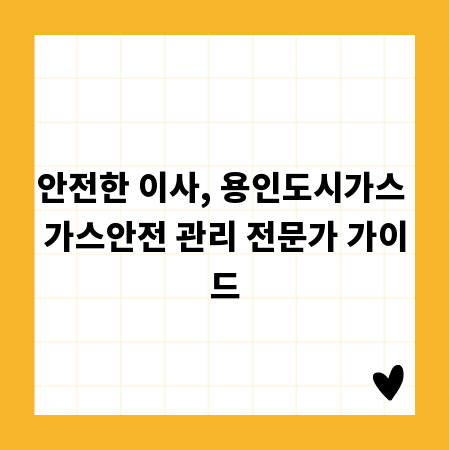 안전한 이사, 용인도시가스 가스안전 관리 전문가 가이드