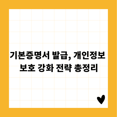 기본증명서 발급, 개인정보 보호 강화 전략 총정리