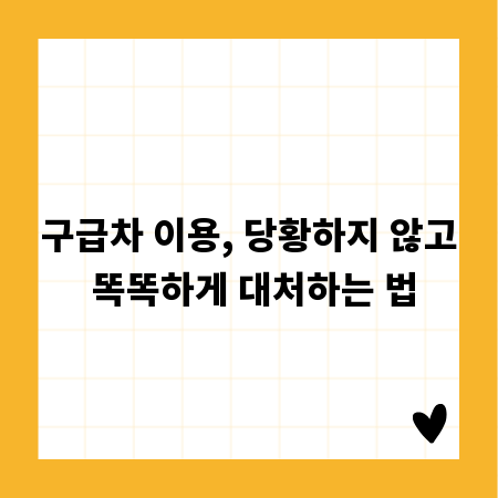 구급차 이용, 당황하지 않고 똑똑하게 대처하는 법