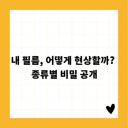 내 필름, 어떻게 현상할까? 종류별 비밀 공개