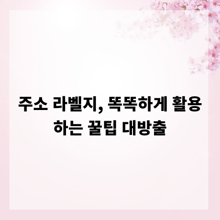 주소 라벨지, 똑똑하게 활용하는 꿀팁 대방출