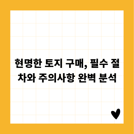 현명한 토지 구매, 필수 절차와 주의사항 완벽 분석