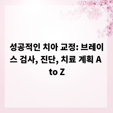 성공적인 치아 교정: 브레이스 검사, 진단, 치료 계획 A to Z