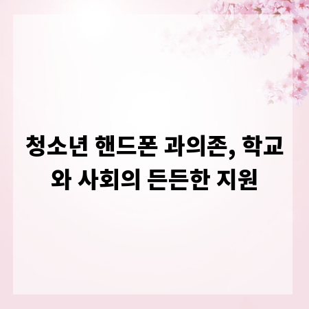 청소년 핸드폰 과의존, 학교와 사회의 든든한 지원